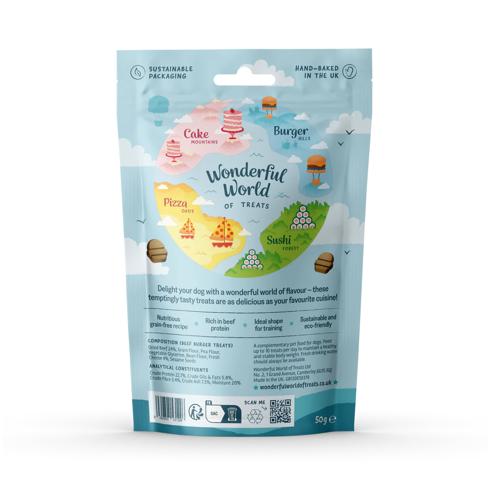 Wonderful World of Treats - Beef Burger - 50g - Image 2