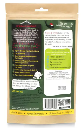 Green & Wilds Crimbo Crunchers with Salmon & Pumpkin - 150g - Image 2