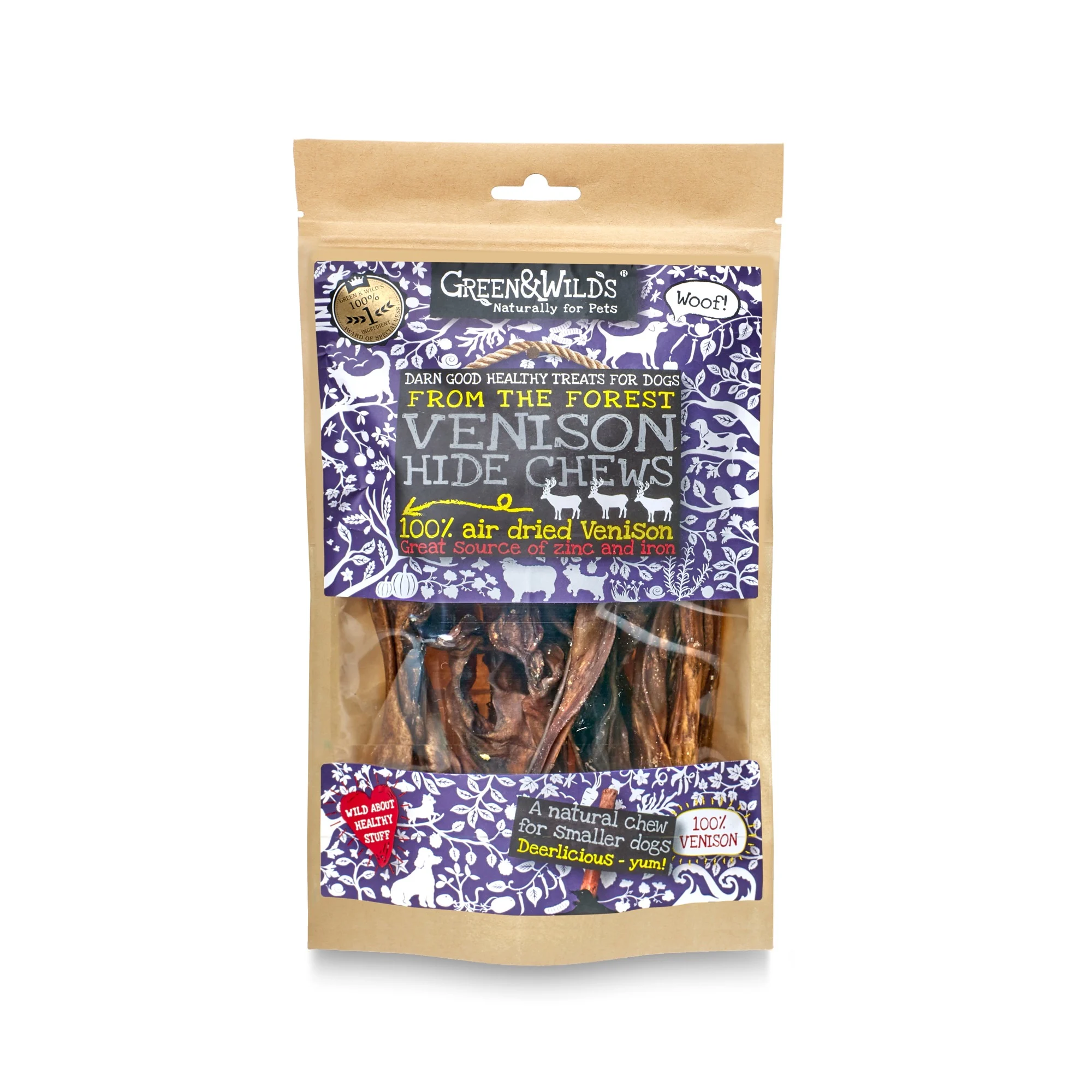 Green & Wilds Venison Hide Chews - 85g - Image 2