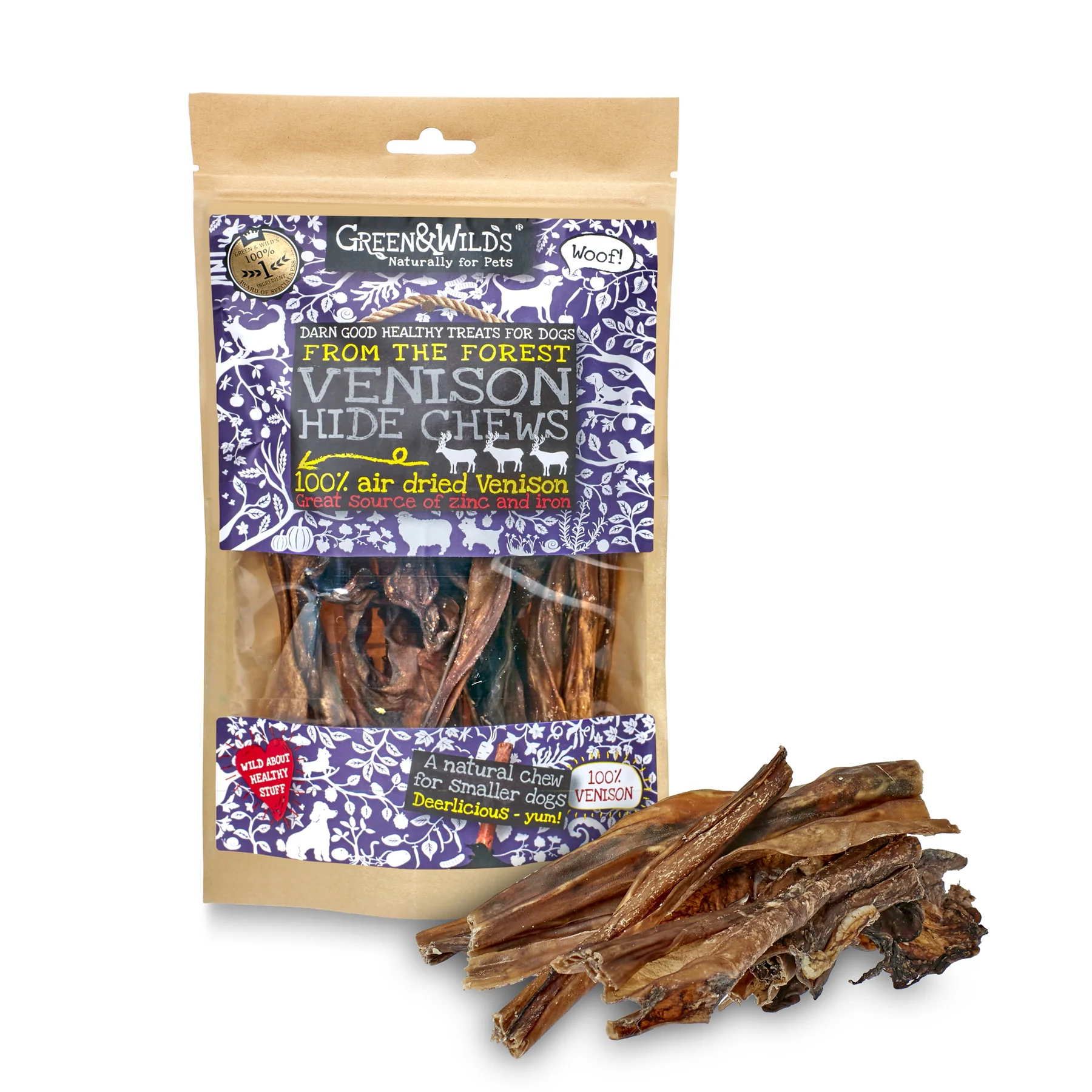 Green & Wilds Venison Hide Chews - 85g