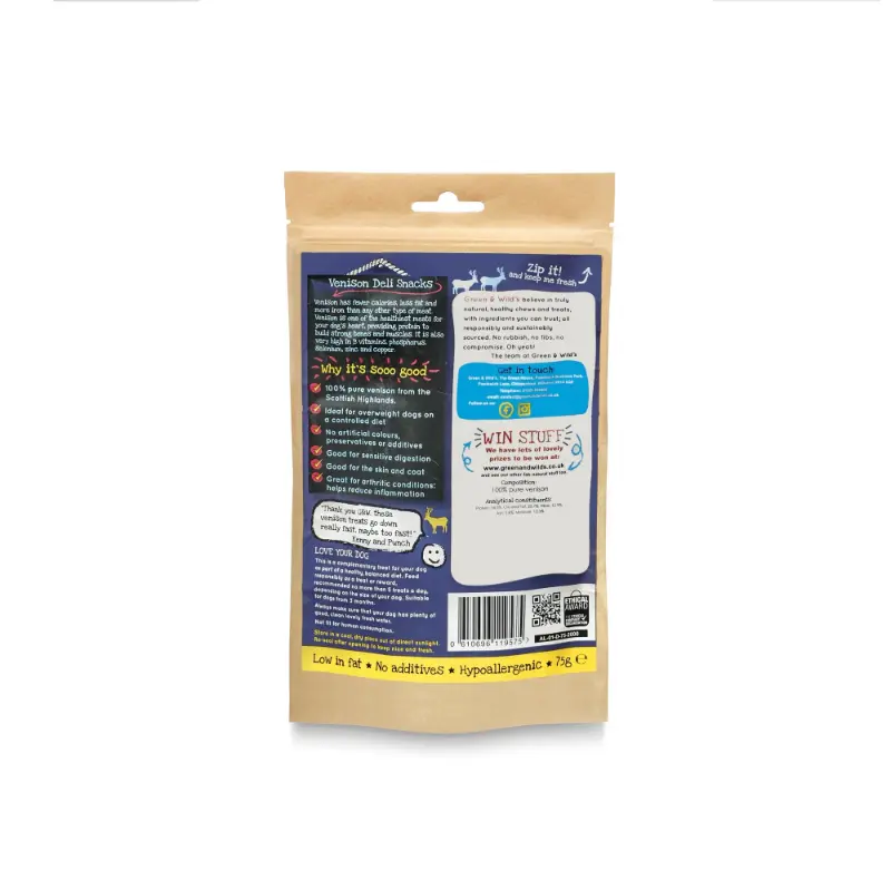 Green & Wilds Venison Snacks - 75g - Image 3